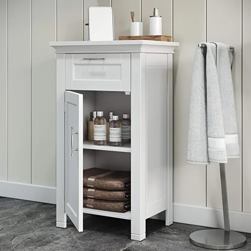 Vista 2 de RiverRidge 06-037 Somerset Single Door Floor Storage Cabinet, White