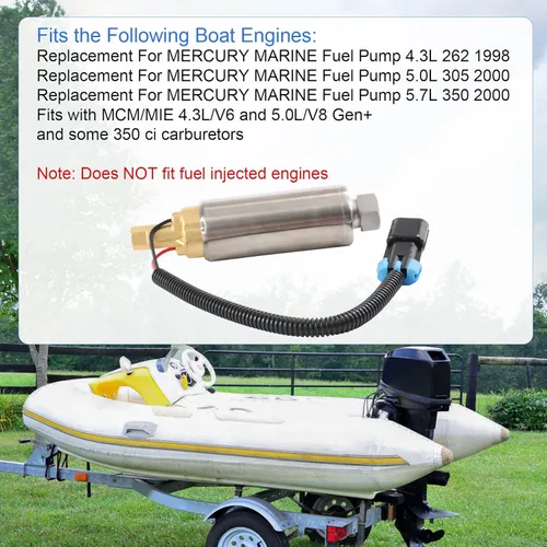 Vista 4 de JDMSPEED, bomba de combustible eléctrica para bote Mercury Mercruiser 4.3 5.0 5.7 861155A3, carburador V6 V8