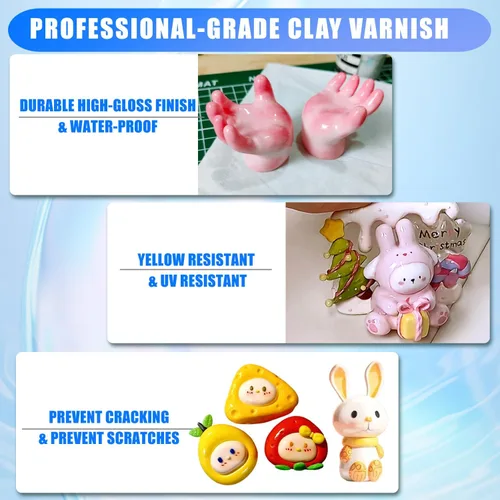 Vista 6 de Esmalte de arcilla seca al aire, barniz de arcilla seca al aire, esmalte de arcilla polimérica, sellador de escultura de arcilla de alto brillo