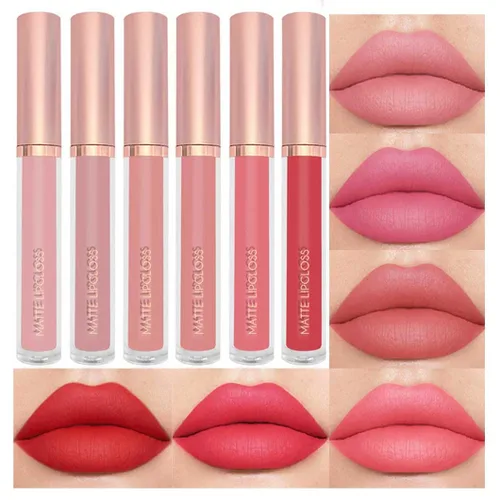 Vista 15 de BestLand Juego de 3 lápices labiales líquidos rojos atrevidos, seductores, brillo de labios mate de larga duración, impermeable, alto pigmento a