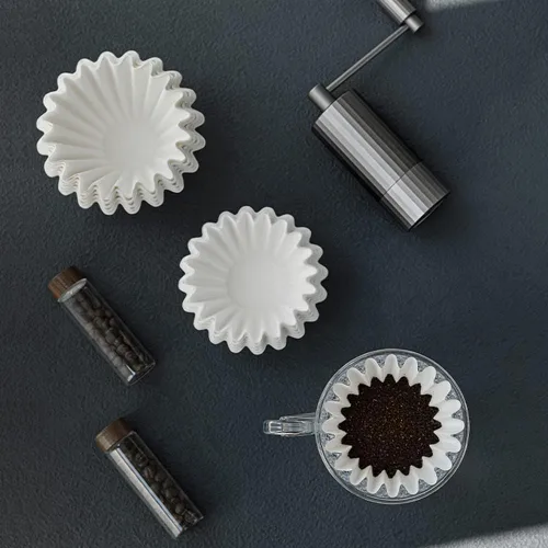 Vista 7 de Filtros de café de 1 a 4 tazas, papel blanco, cafeteras y cafeteras de goteo estilo cesta junior, filtro de café sin cloro, 50