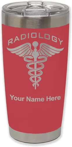Vista 23 de LaserGram Vaso personalizado de 20 onzas, radiología (negro)