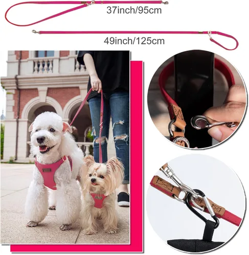 Vista 46 de Arnés sin tirones para perro, con correa multifunción, pechera suave y ajustable para mascota, no ahorca, chaleco a prueba de escape para perros