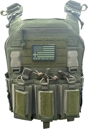 Vista 10 de Redemption Crusader 2.0 Chaleco Molle con Hebilla de Liberación Rápida para Airsoft con Lados de Tamaño Ajustable y Triple Bolsillo