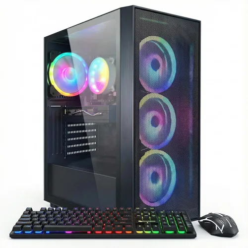 Vista 11 de STGAubron Computadora de escritorio para videojuegos, Intel Core i5-13400F de 13ª generación hasta 4.6G, GeForce RTX 3050 6G, 16G DDR4, 512G SSD