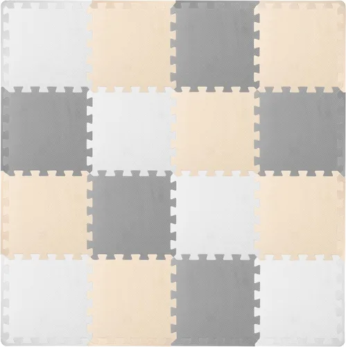 Vista 32 de ProSource Alfombra de espuma para rompecabezas para niños y bebés con colores sólidos, 36 o 16 azulejos encajables con bordes, Negro/Gris/Blanco