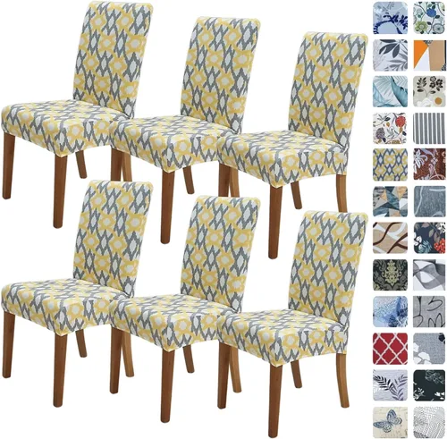 Vista 58 de SPRINGRICO Fundas navideñas para sillas de comedor, paquete de 6, fundas elásticas para sillas de comedor, fundas para sillas Parsons de cocina