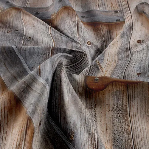 Vista 4 de Cortina de ducha para puerta de granero, cortina de ducha de decoración rústica, puerta de granero de madera rústica, cortina de ducha de poliéster