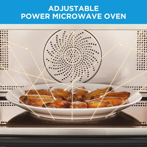 Vista 3 de Midea Horno de Microondas y Vapor 4 en 1 Multifuncional, Combo Freidora de Aire, Vaporera y Horno de Microondas, 32 Funciones Automáticas, Potencia