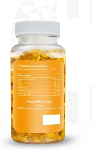 Vista 3 de Omega 3 para Gallos - Aceite de Pescado para Gallos EPA y DHA 120 cápsulas blandas