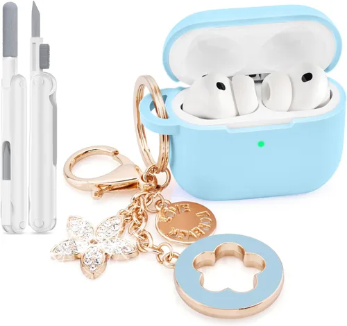 Vista 23 de Funda floral para Apple Airpods iPods 4, funda para mujer, VISOOM 2025 de silicona 3D Airpod iPod 4ª generación, fundas protectoras lindas