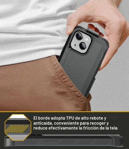 Vista 8 de MOTIVE Funda resistente para iPhone 13, funda con clip para cinturón 6.1