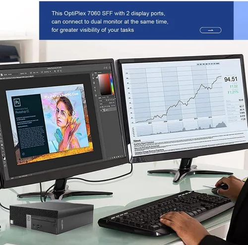 Vista 4 de Dell OptiPlex 7060 Windows 11 Pro - Computadora de escritorio SFF, Intel 8ª generación i7-8700 Hexa Core, 32 GB DDR4 Ram nuevo 1TB NVMe M.2 SSD