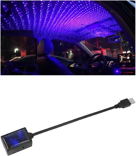 Vista 7 de Luz nocturna USB para techo de automóvil, portátil, ajustable, LED, para mostrar un ambiente romántico, proyector de noche de estrella, decoración