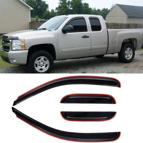 Vista 22 de CL4P01 Deflector de viento para ventana lateral, 4 piezas de montaje exterior con cinta adhesiva para protección contra la lluvia, parasol