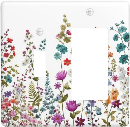 Vista 11 de Cubiertas de pared de lodge rústico retro con diseño de osos, ciervos y animales salvajes. Placas de pared dúplex simples para interruptor de luz.