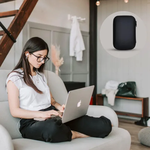 Vista 7 de Estuche de transporte para disco duro, organizador de almacenamiento, bolsa de transporte universal compatible con Western Digital WD Elements