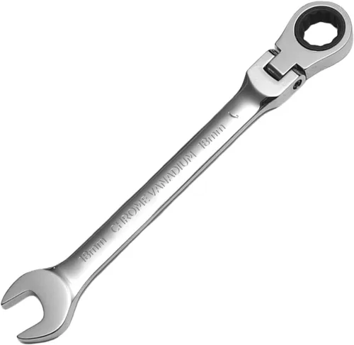 Vista 15 de WISEUP Llave de trinquete, llave CR-V de acero al cromo-vanadio de 0.315 in, llaves combinadas ajustables de 180 °, llave de trinquete de doble