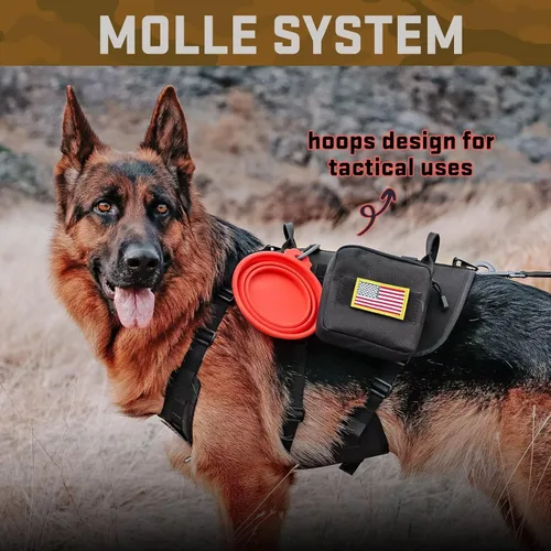 Vista 4 de Forestpaw Arnés táctico para perros grandes, collar táctico para perro con correa elástica, arnés militar para perro sin tirones para entrenamiento