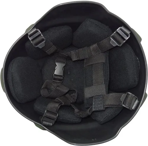 Vista 6 de Casco Airsoft Mich 2000 táctico con protección para los oídos, montaje NVG frontal y riel lateral