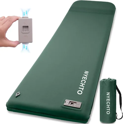 Vista 10 de Colchoneta de dormir autoinflable con bomba eléctrica para campamento, colchoneta de dormir de espuma viscoelástica de 3.14 pulgadas de grosor