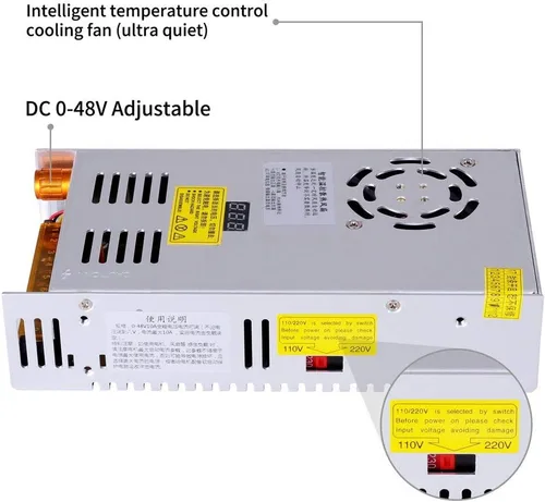 Vista 6 de Convertidor de CA a CC, MYSWEETY Fuente de alimentación de 12 voltios CA 110V-220V a CC 0-48V módulo de fuente de alimentación de conmutación