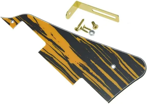 Vista 71 de KAISH Golpeador de guitarra Abalone Pearl LP con soporte negro para Epiphone Les Paul