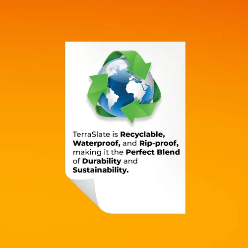 Vista 9 de TerraSlate Papel impermeable de 8 milésimas de pulgada de grosor de 11 x 17 pulgadas, resistente a la intemperie, a prueba de rasgaduras, compatible