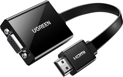 UGREEN Adaptador activo HDMI a VGA con conector de audio de 0.138 in HDMI macho a VGA hembra hasta 1080P para PC portátil Ultrabook Raspberry Pi