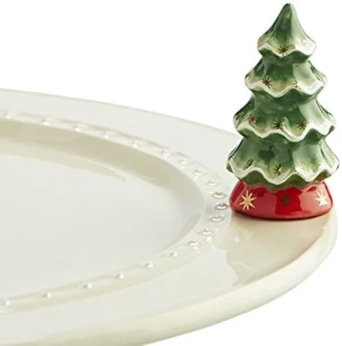 Nora Fleming O' Tannenbaum (Árbol de Navidad) - Decoración Navideña de Cerámica Pintada a Mano - Miniaturas de Invierno para el Hogar y la Oficina