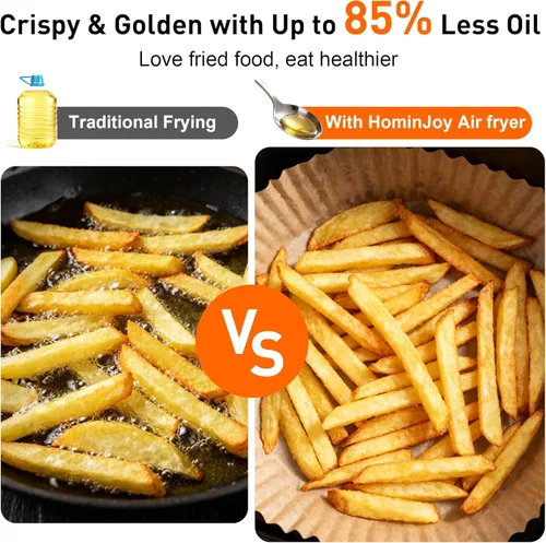 Vista 7 de Freidora de aire grande de 12QT con cesta doble (4QT+8QT), freidora de aire digital de doble zona de 13 en 1 con pantalla táctil, 50 piezas