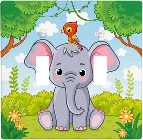 Vista 13 de Placa de interruptor de luz de elefante indio de 1 banda, placa de pared basculante individual, placa decorativa eléctrica GFCI para decoración