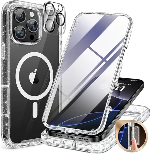 Vista 145 de Miracase Glass Series - Funda para iPhone 11 de 6.1 pulgadas, funda resistente de cuerpo completo mejorado con protector de pantalla de vidrio Negro