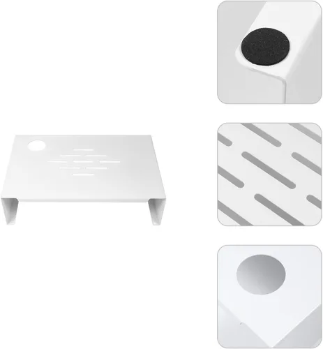 Vista 3 de NOLITOY Ergonomic Laptop Stand Riser with Storage for Desk Monitor Riser to Posture and Reduce Neck Compact White Printer Desk Bracket for Home