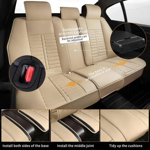 Vista 156 de Fundas de asiento para Toyota 4runner 2003-2025, fundas de asiento de automóvil de cuero impermeables, resistentes a los arañazos, fáciles