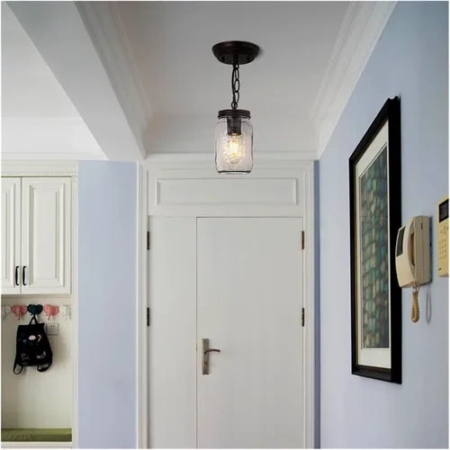 Retro Industrial Style Led Chandelier Glass Modern Ceiling Lamp Pendant Lighting Indoor Fixture American Aisle Entrance Lamparas,Kitchen Light