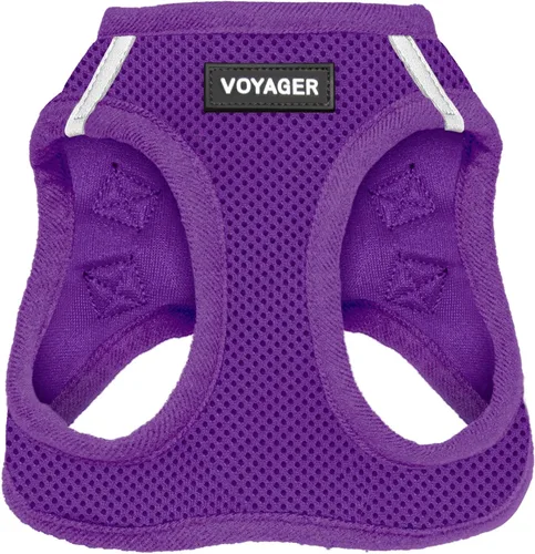 Vista 19 de Best Pet Supplies - Arnés de malla para todo tipo de clima, reflectante, antitirones, para perros y gatos pequeños y medianos, con velcro, hebilla