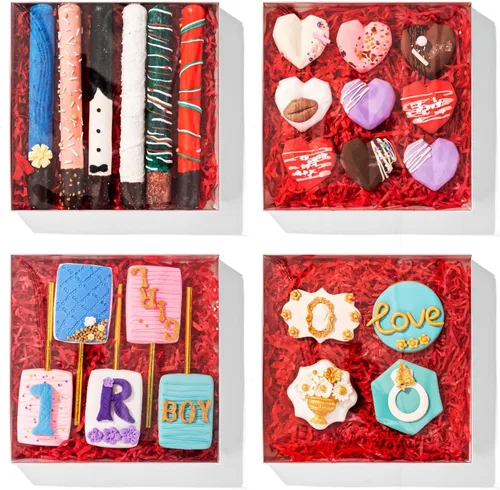 Vista 2 de RomanticBaking - Paquete de 24 cajas de galletas de 8 x 8 x 1.5 pulgadas