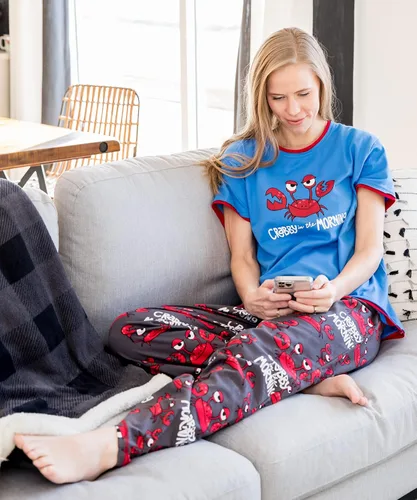 Vista 4 de Lazy One Women's Pajama Set, Short Sleeves with Cute Prints, Relaxed Fit