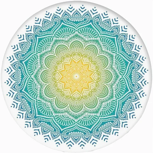 Vista 18 de Mantel redondo ajustable con borde elástico, patrón de mandala marrón en poliéster estampado oscuro, tamaño XL, se adapta a mesas redondas de hasta