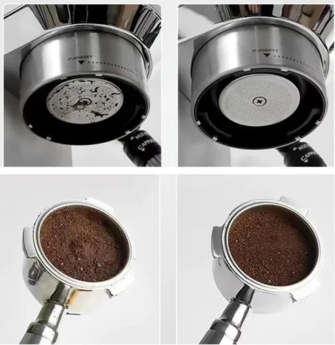Vista 7 de 2 piezas de pantalla de disco espresso de 51 mm, placa de malla de filtro de café reutilizable de acero inoxidable de 1 mm de espesor para cesta