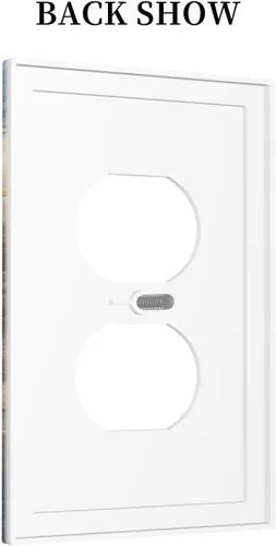 Vista 4 de Bear Moose Lodge Woodland - Placa de interruptor de luz dúplex individual de 1 banda, cubierta de salida decorativa de pared, placa frontal