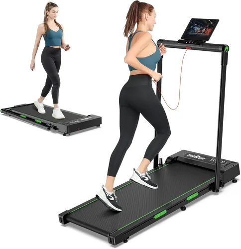 Vista 9 de THERUN Walking Pad, 2 in 1 Foldable Treadmills for Home, 2.5HP Under Desk with Handle Bar, 16" Widened Running Belt, with Remote Control & LED Touch