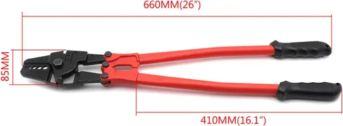 Vista 3 de HongK - Herramienta de prensado de estampación de swager de mano de 24" para cable de cuerda de alambre 116"- 316" PN ET-TOOL030-24-RED