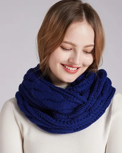 Vista 4 de NEOSAN Bufanda espesor para mujer tejido acanalado invierno ciclo círculo infinito
