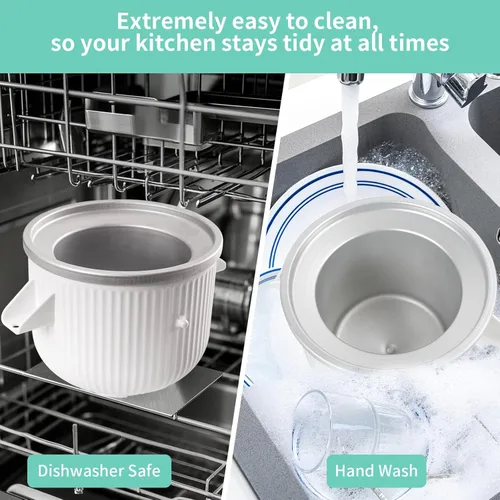 Vista 5 de Accesorio para helado compatible con mezcladores KitchenAid de 4.5/5/6/7 cuartos de galón, hace 2 cuartos de helado, compatible con accesorio