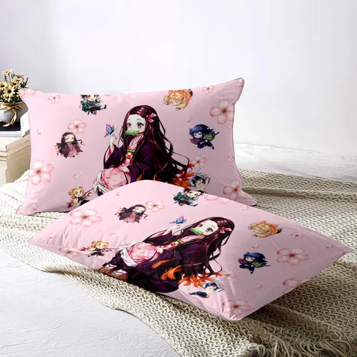 Vista 4 de Juego de ropa de cama de 3 piezas, 1 funda de edredón, 2 fundas de almohada, juego de cama de dibujos animados, funda de edredón para niños y niñas