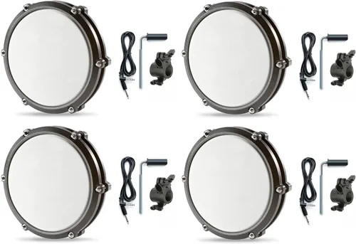 Vista 6 de Alesis Nitro Max - Almohadilla de malla de una sola zona de 8 pulgadas con abrazadera y cable de gatillo Silverline Audio de 10 pies