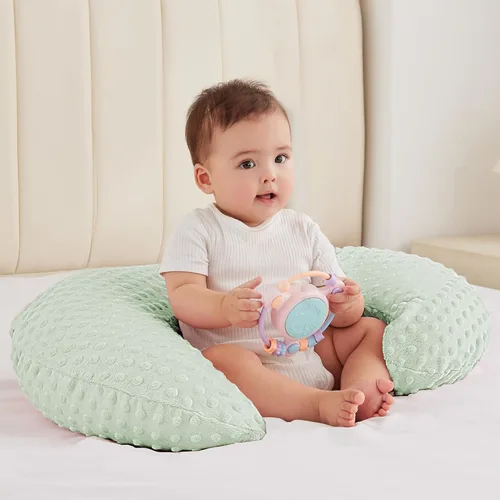 Vista 57 de Almohada de lactancia para biberón y lactancia materna, elementos esenciales de lactancia de comodidad ergonómica para mamá y bebé, almohada