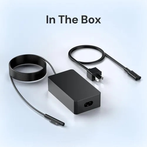 Vista 6 de Cargador de 65 W apto para Microsoft Surface Pro 10, 9, 8, 7+, 7, 6, 5, 4, 3, X, Windows Surface 6, 5, 4, 3, 2, 1, Surface Go Tablet, Surface Book